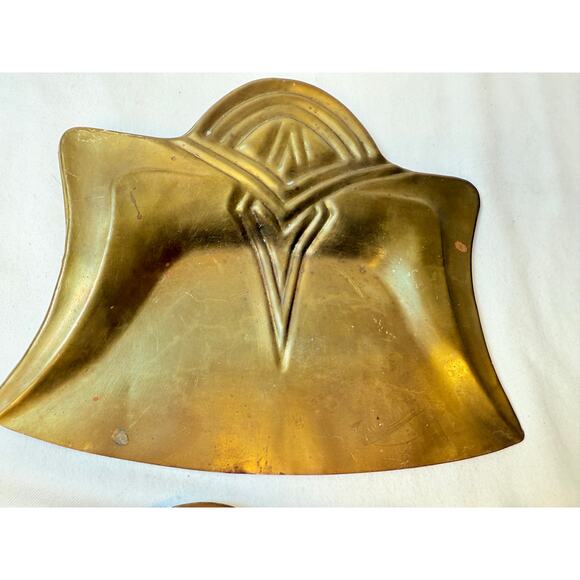Vintage Art Deco Brass Buttler Set Crumb Catcher And Brush - Picture 3 of 6